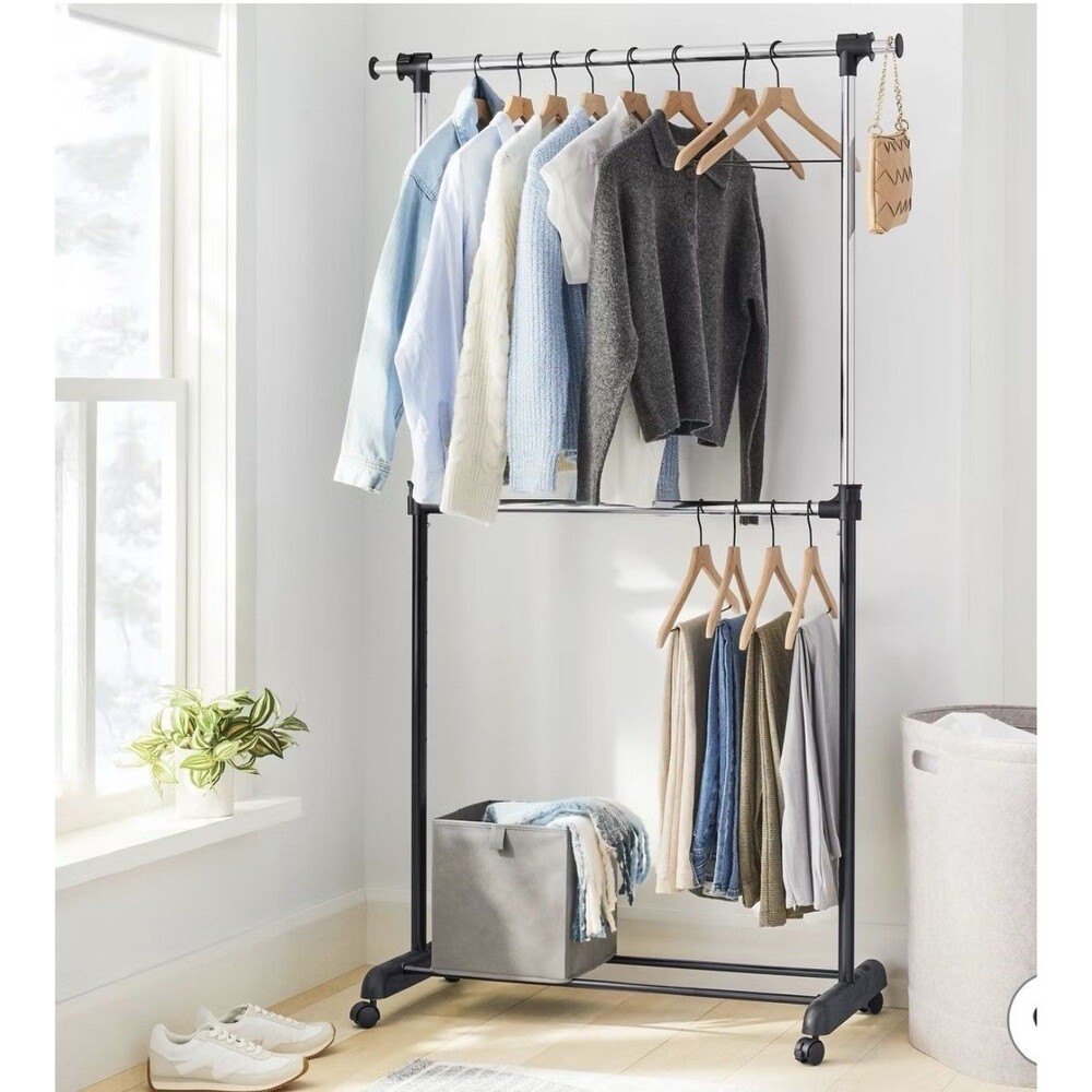 Adjustable Double Rod Garment Rack - Brightroom™